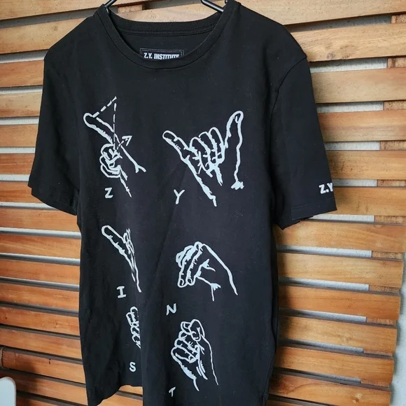 ZOO YORK INSTITUTE top t-shirt Size M short sleeve black - Picture 1 of 7